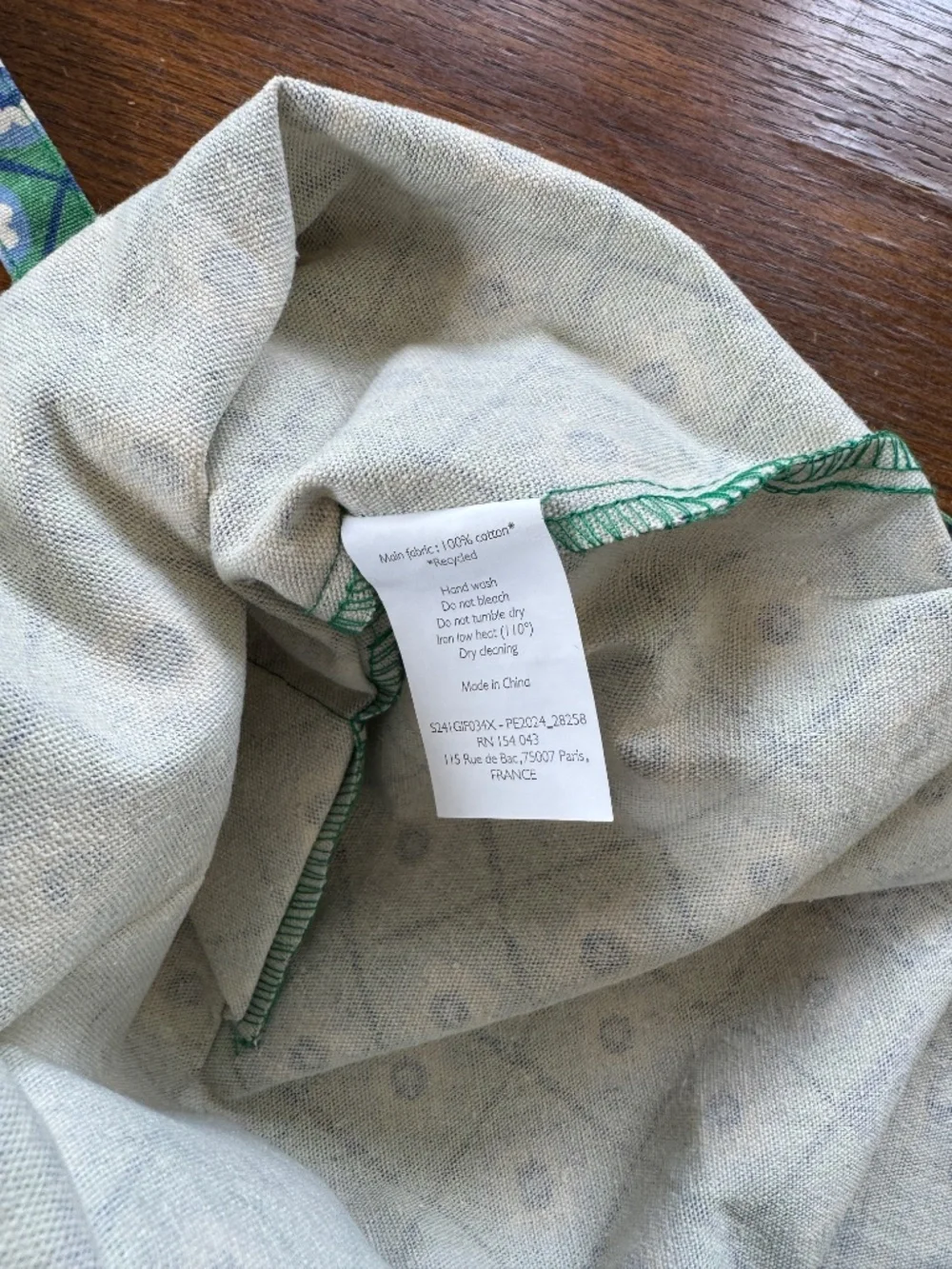 new limited edition Sézane x Momoni green floral tile print cotton canvas tote